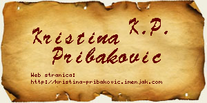 Kristina Pribaković vizit kartica